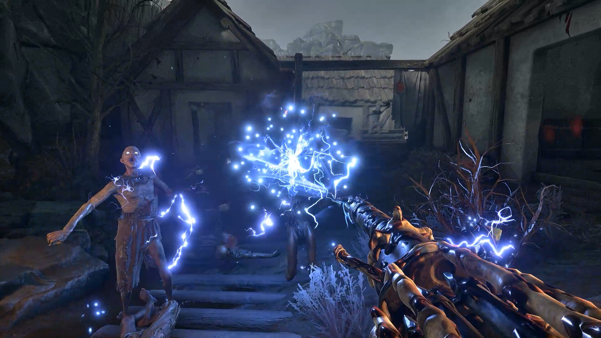 Electric gun shooting enemies