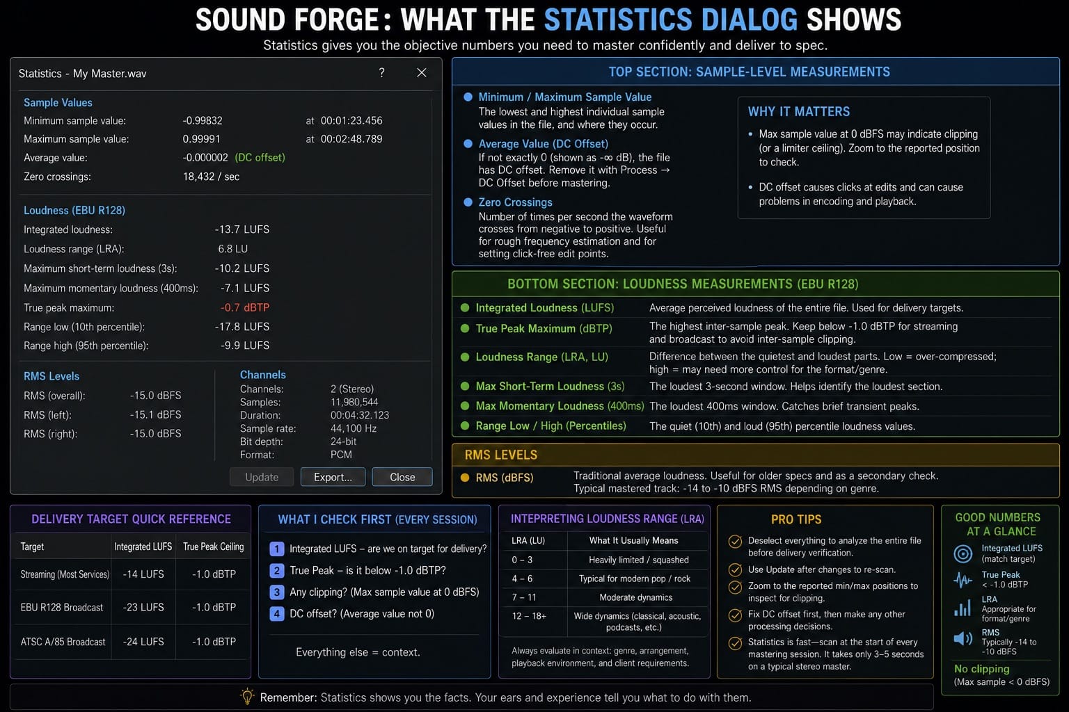What the Statistics Dialog Shows