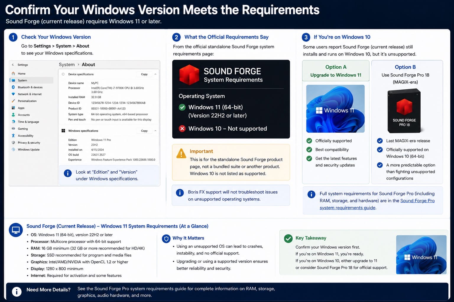 Sound Forge 2026: Confirm Your Windows Version Meets the Requirements