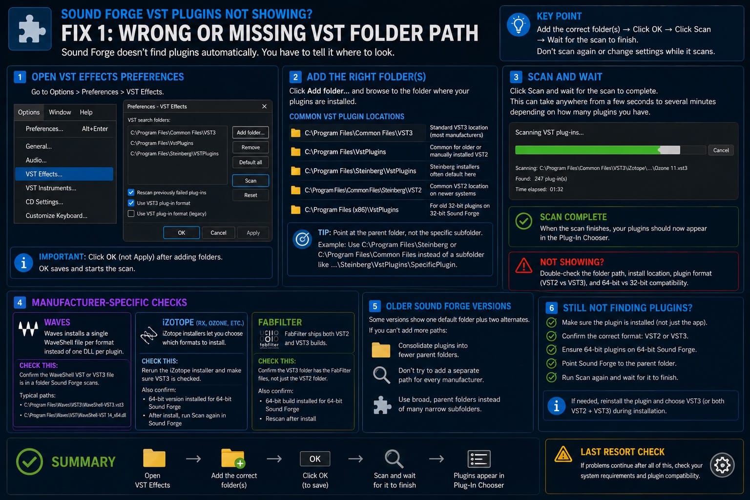 Fix 1 — Wrong or Missing VST Folder Path
