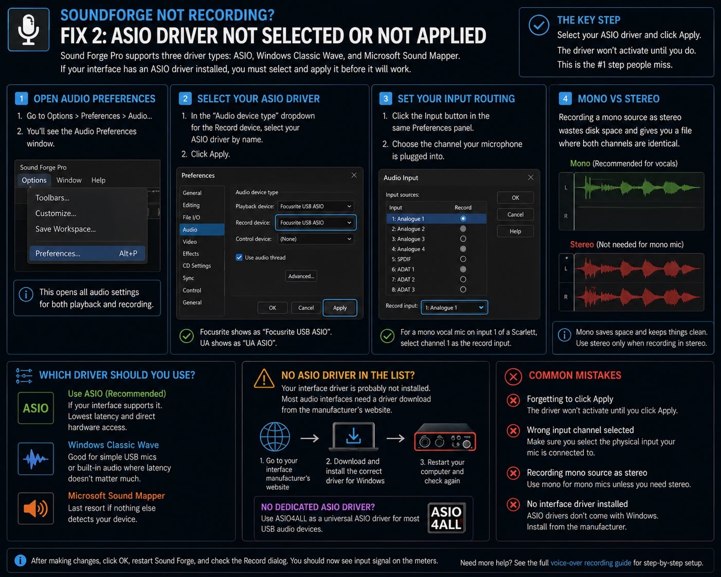 Fix 2 — ASIO Driver Not Selected or Not Applied