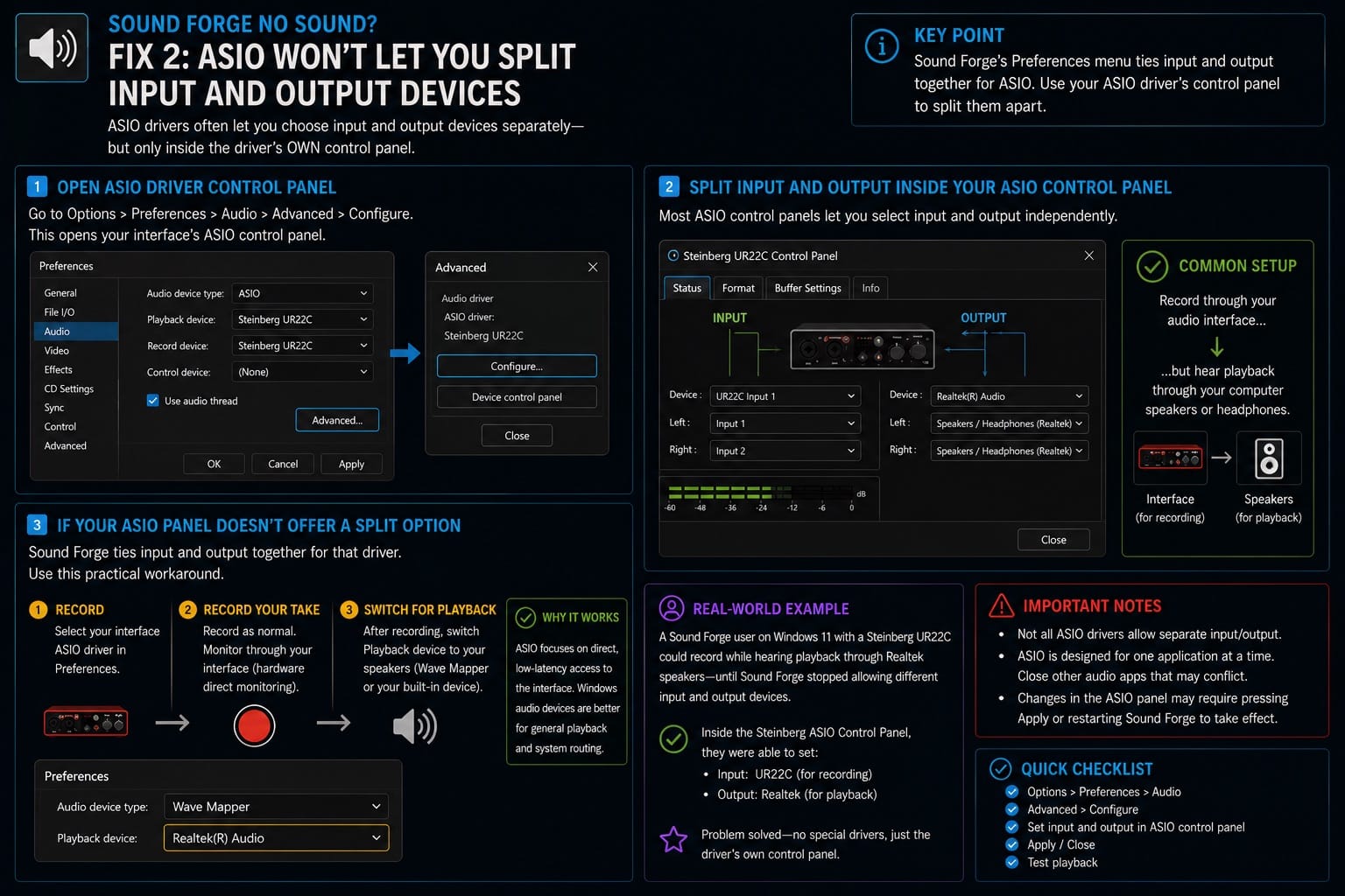 Fix 2 — ASIO Won t Let You Split Input and Output Devices