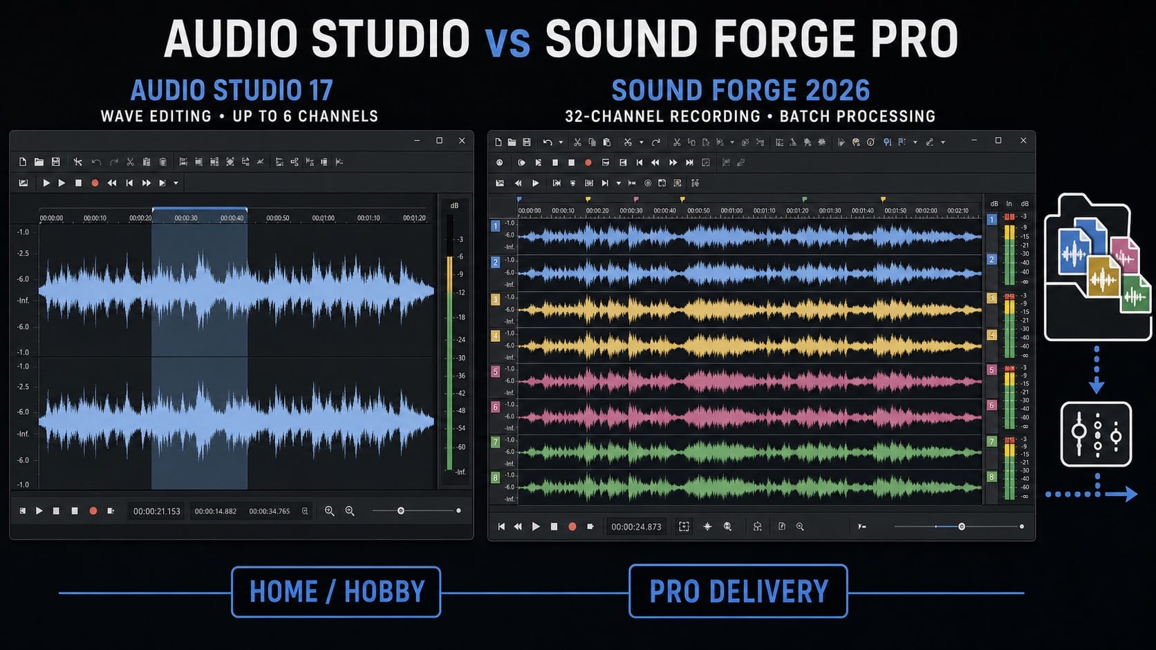 How Sound Forge Audio Studio differed from Sound Forge Pro