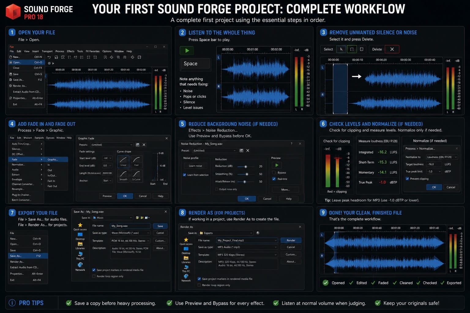 Sound Forge 2026: your First Sound Forge Project Complete Workflow