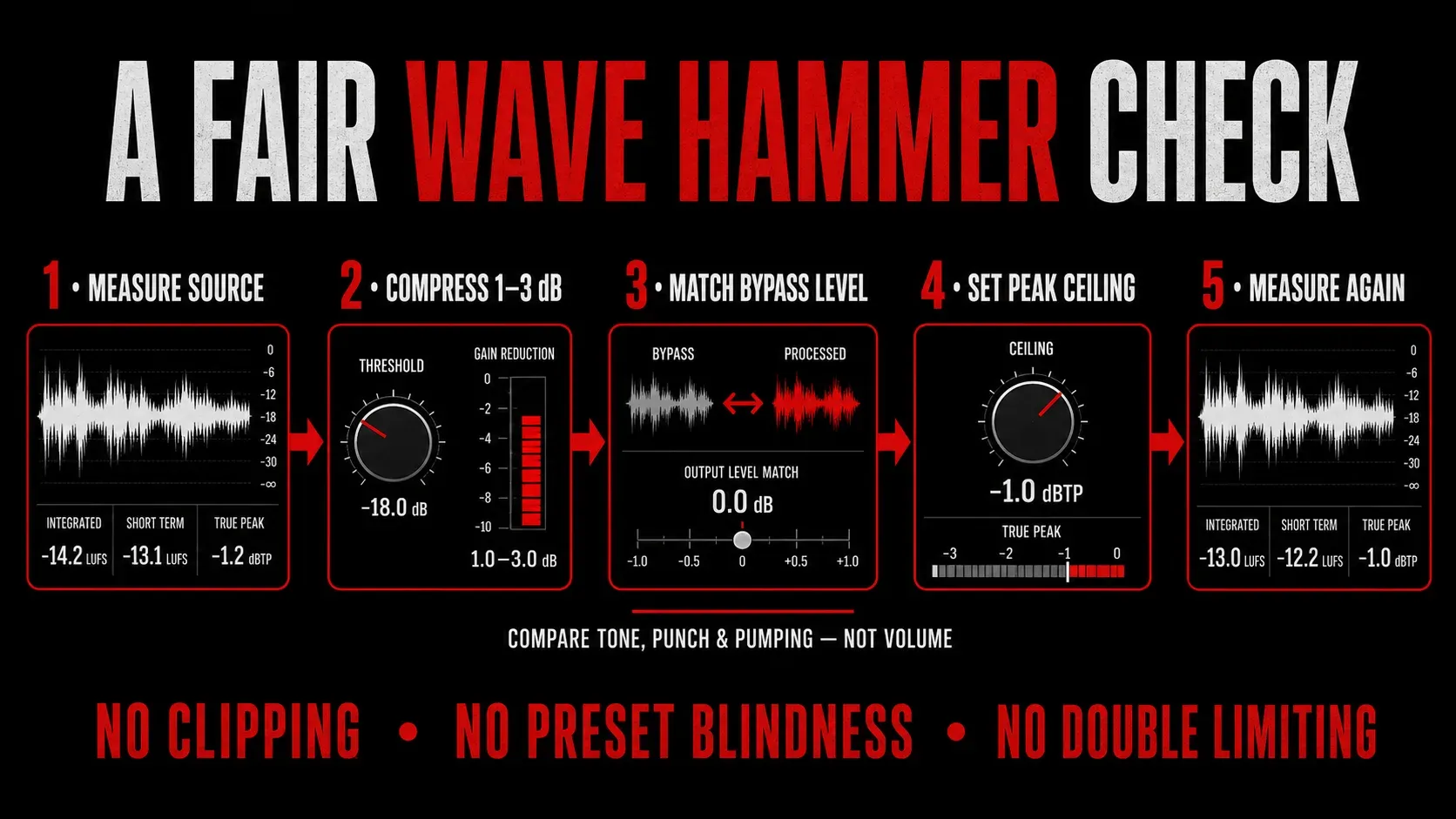 Wave Hammer level-matched compression and peak-ceiling workflow