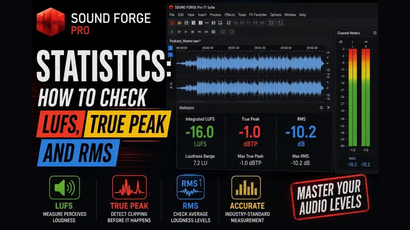Sound Forge Pro Statistics: How to Check LUFS, True Peak and RMS