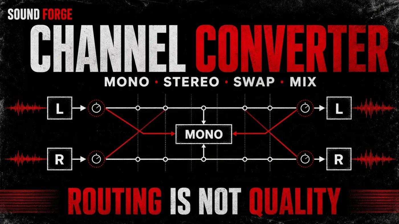 Sound Forge Channel Converter mono stereo swap and routing matrix