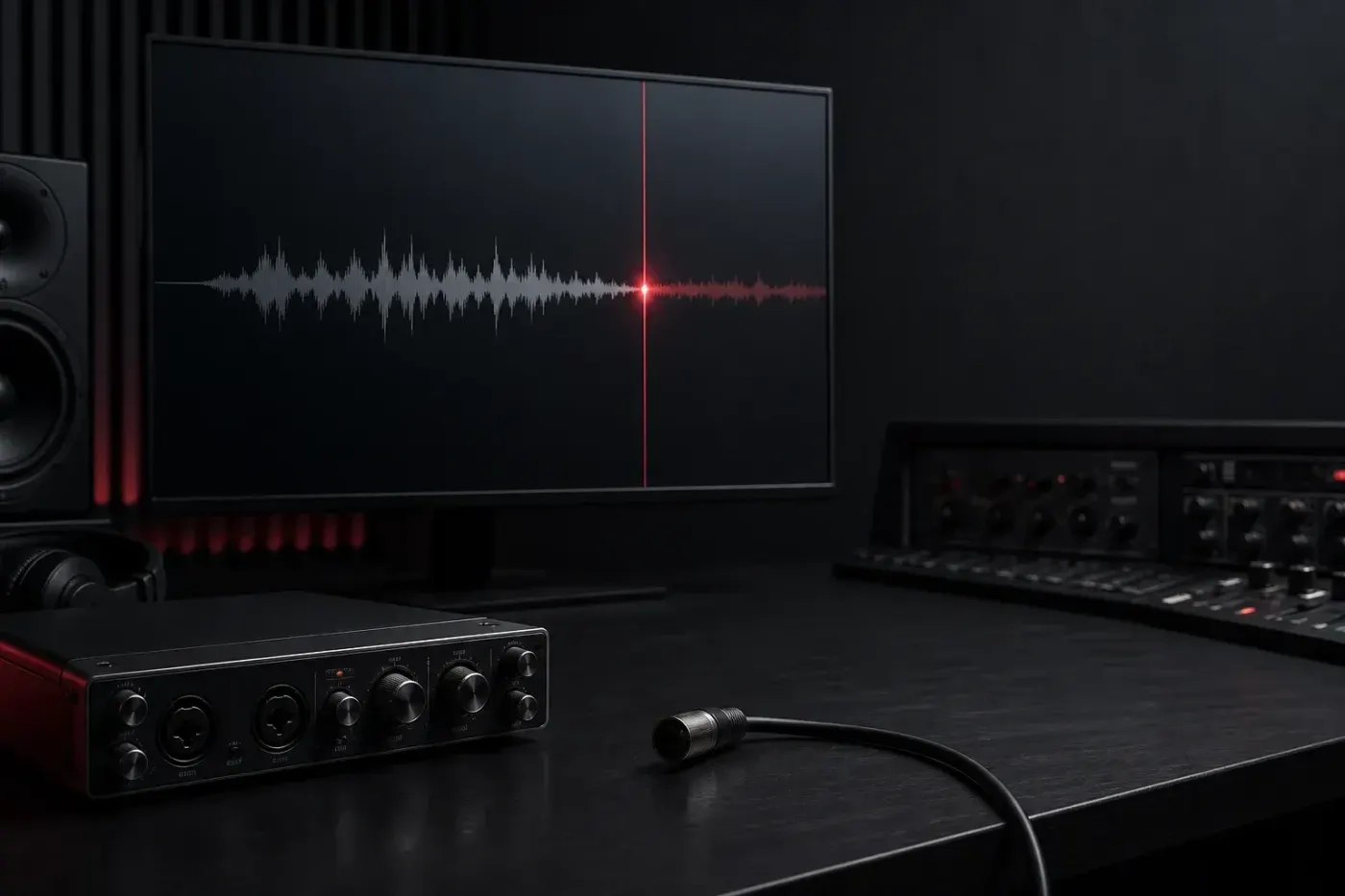 Sound Forge startup failure represented by a frozen waveform and disconnected audio interface
