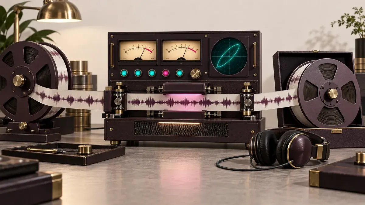 Stereo waveform passing through level, phase and listening checks before final audio delivery
