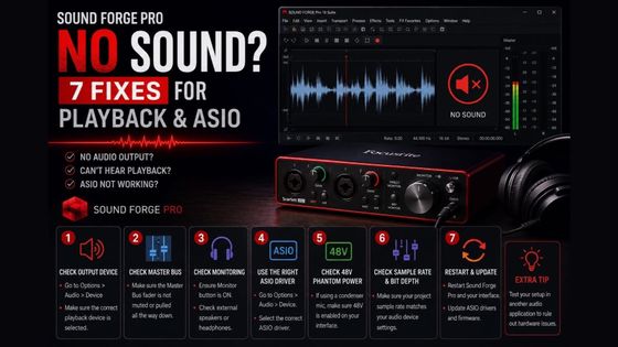 Sound Forge Pro No Sound: 7 Fixes for Playback & ASIO