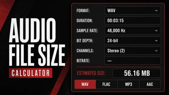 Audio File Size Calculator: WAV, FLAC, MP3 and AAC