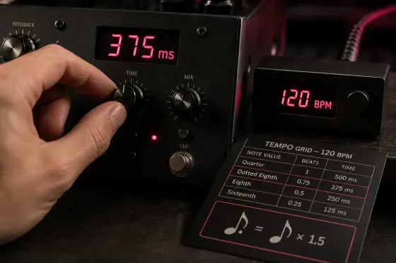 BPM to milliseconds timing calculator for music delay settings