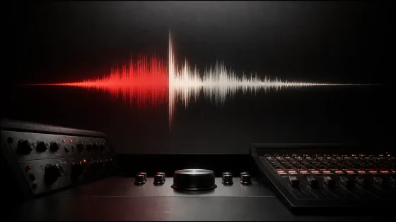 Audio waveform fading in before a transient and fading out along a natural tail