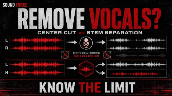 Sound Forge vocal removal center cut versus stem separation