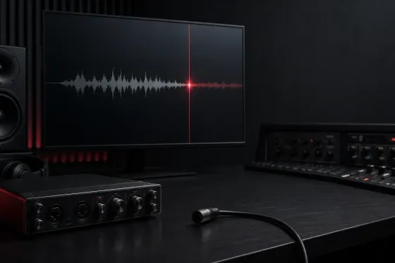 Sound Forge startup failure represented by a frozen waveform and disconnected audio interface