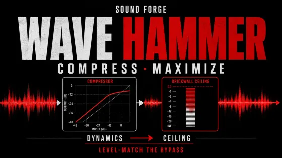 Sound Forge Wave Hammer compressor and Volume Maximizer signal path
