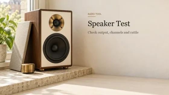 A two-way studio monitor with its grille set aside on a stone windowsill, next to a small brass volume controller.