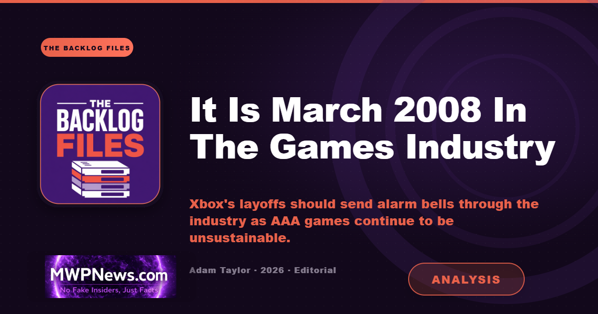 It Is March 2008 In The Games Industry