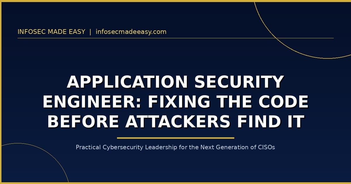 Application Security Engineer: Fixing the Code Before Attackers Find It