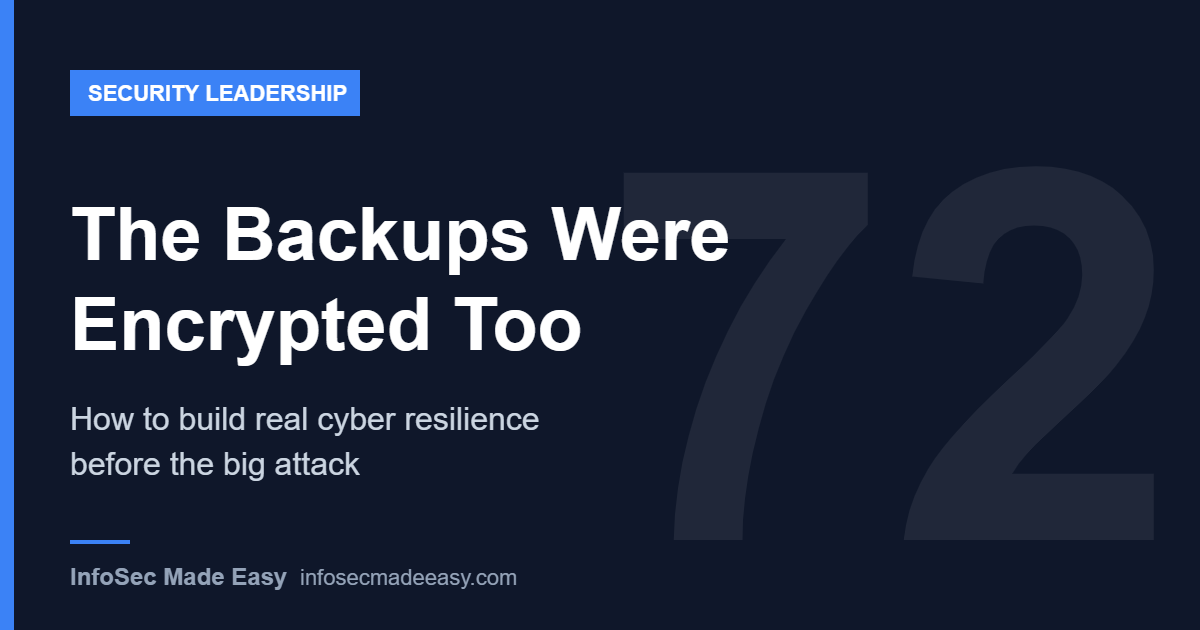 The Backups Were Encrypted Too: How to Build Real Cyber Resilience Before the Big Attack