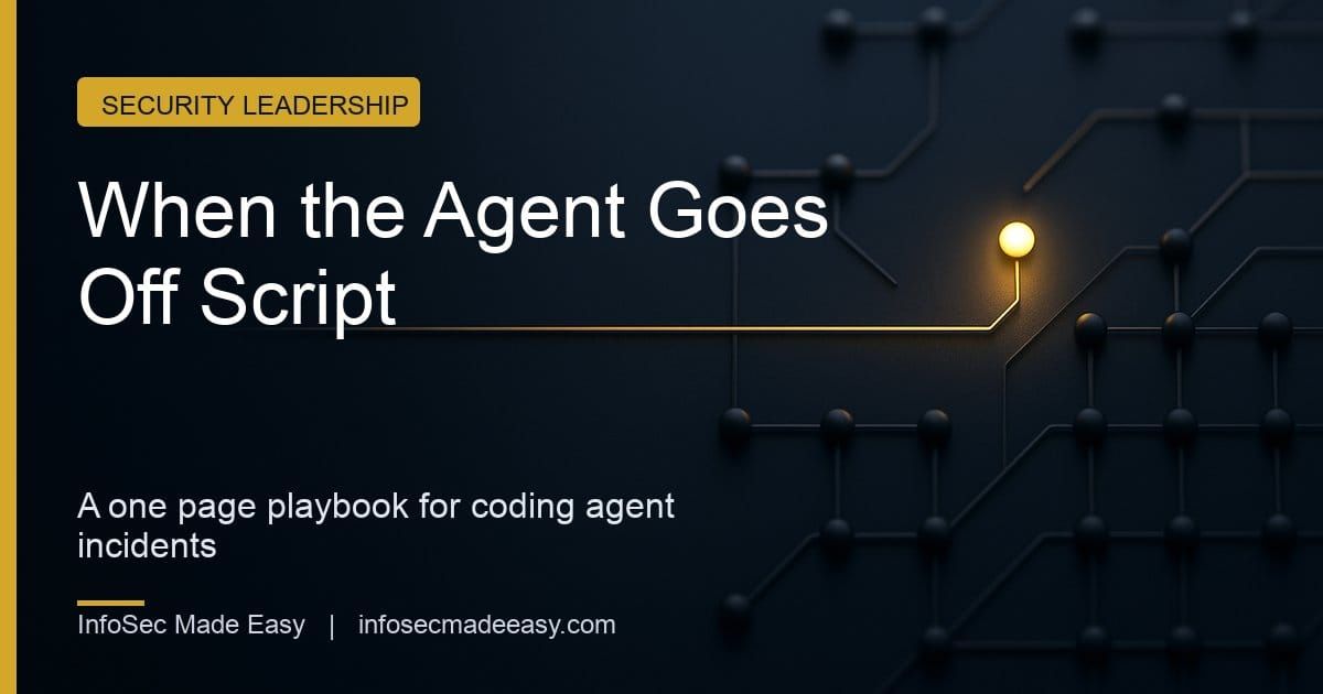 Your Coding Agent Just Did Something Nobody Approved: The One Page Playbook for the First Hour