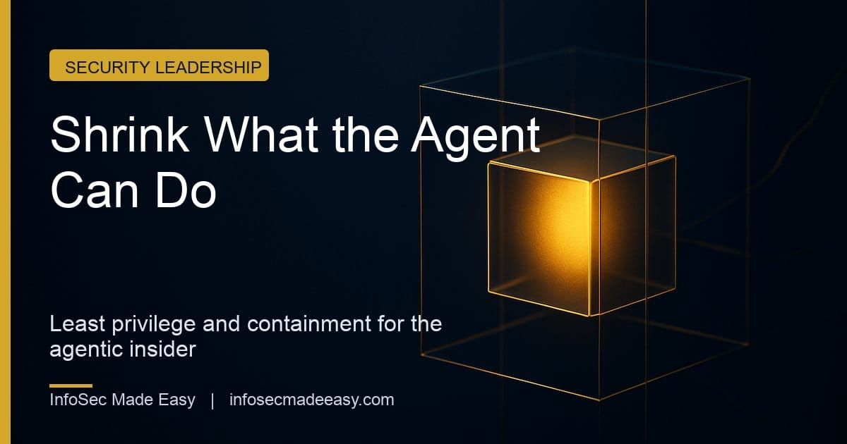 You Can't Predict the Model, So Limit the Agent: Least Privilege and Containment for the Agentic Insider
