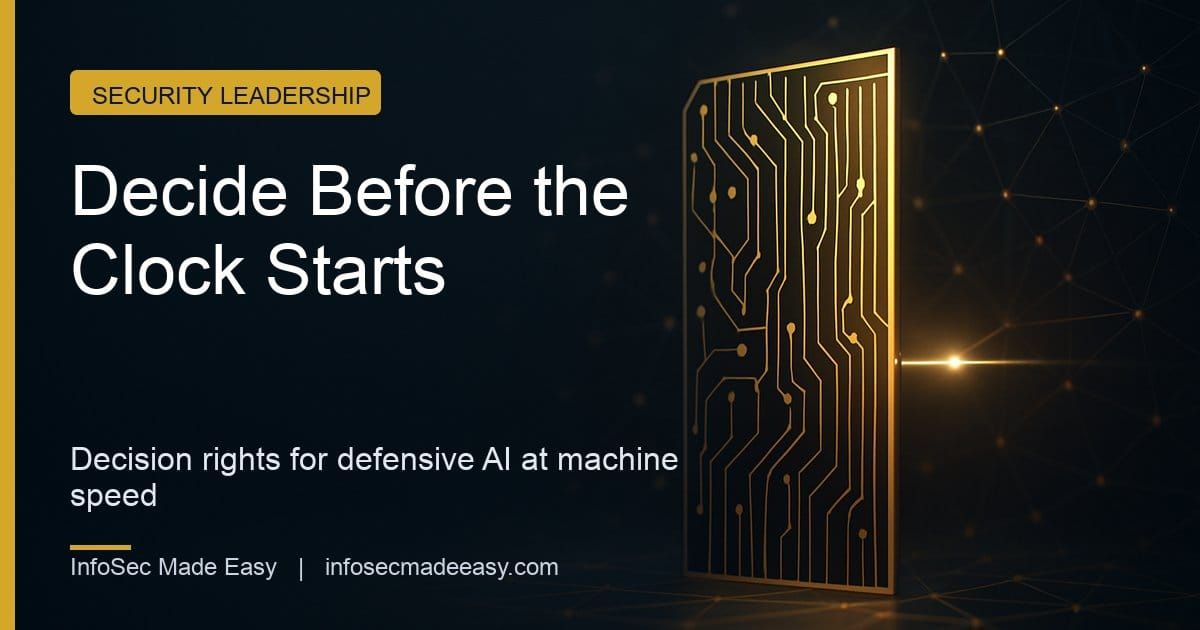 Nobody Was at the Keyboard on the Attacker's Side: Decide What Your Defensive AI May Do Before the Incident Starts