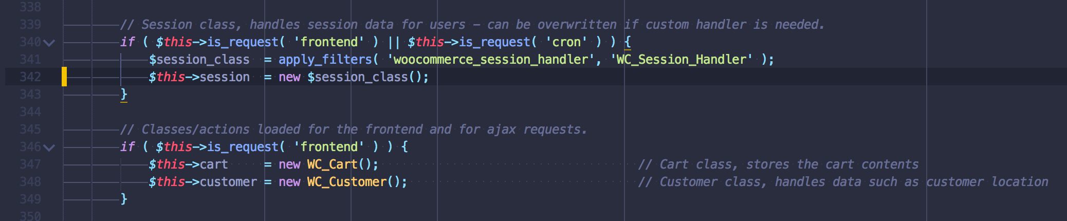 sessions are defined only on front end