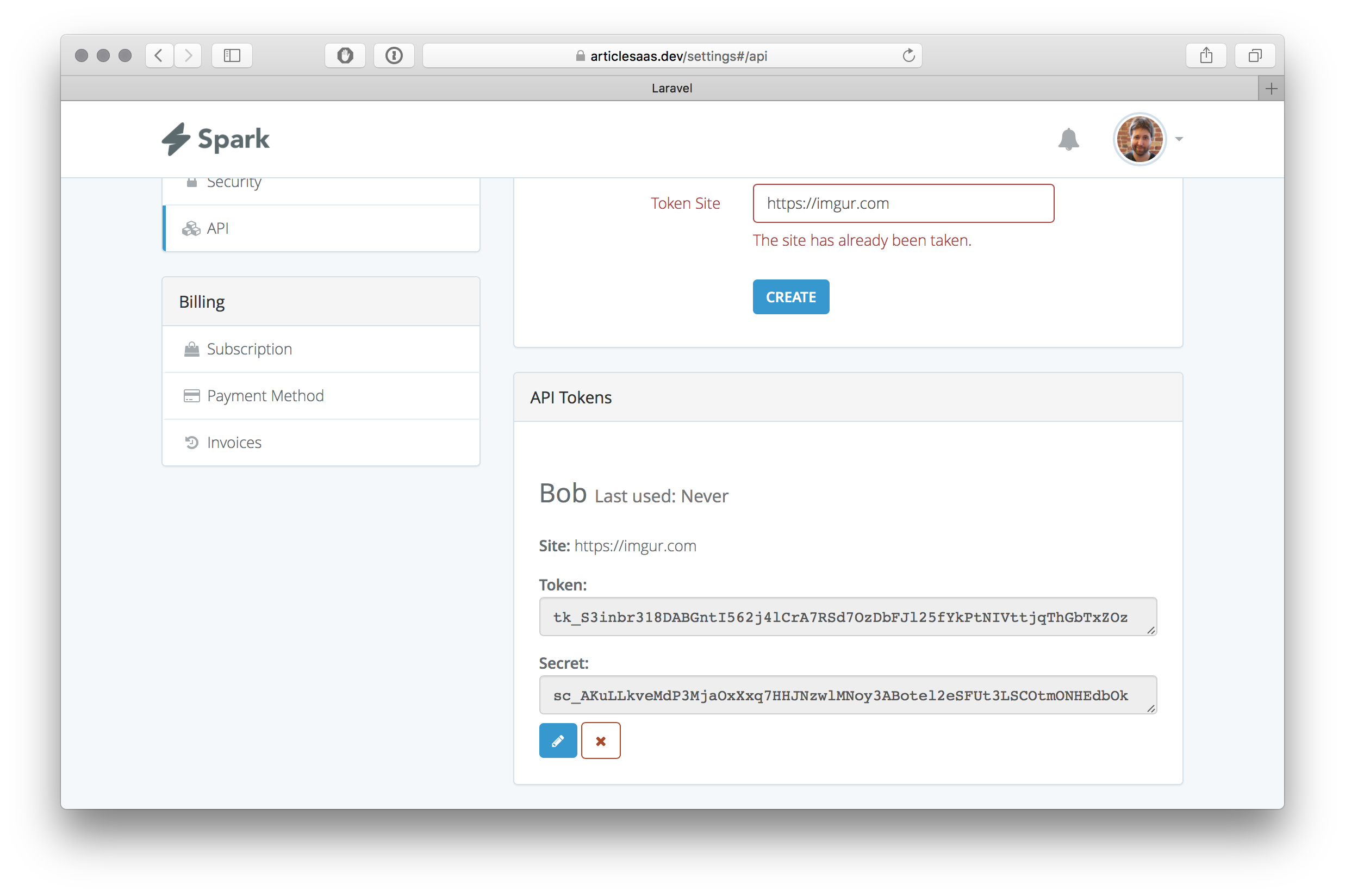 the site has already been added