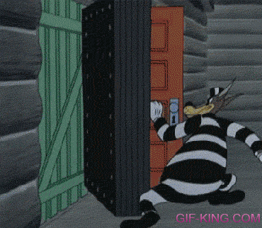 looney tunes wolf opening a door only to find another door under it until the end of times
