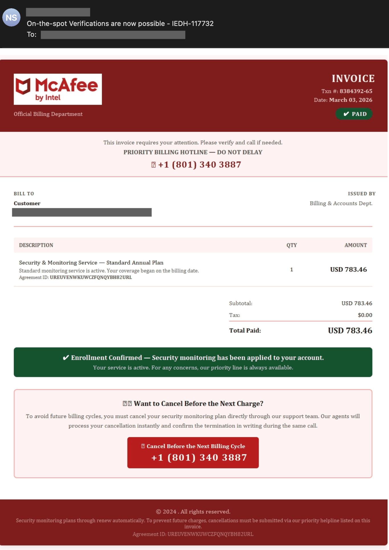 Insights into the clustering and reuse of phone numbers in scam emails