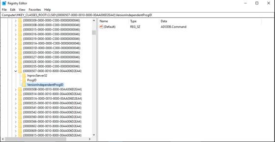 Figure 3
Figure 3. COM class information in the registry. The exact classes and interfaces available vary by operating system and installed software.
