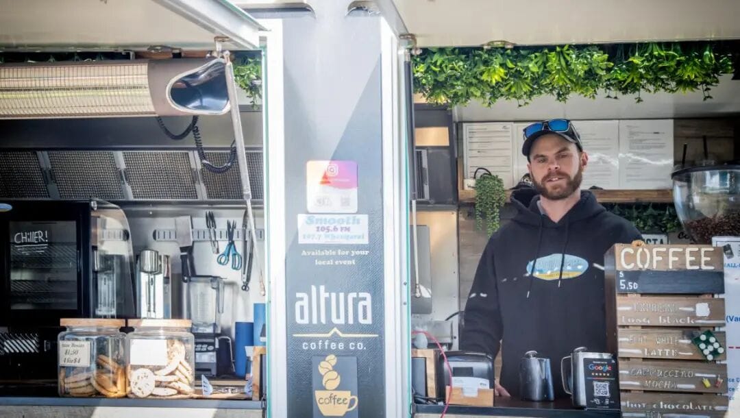 Matt Lang runs Bay View coffee, working for himself as a small business owner.