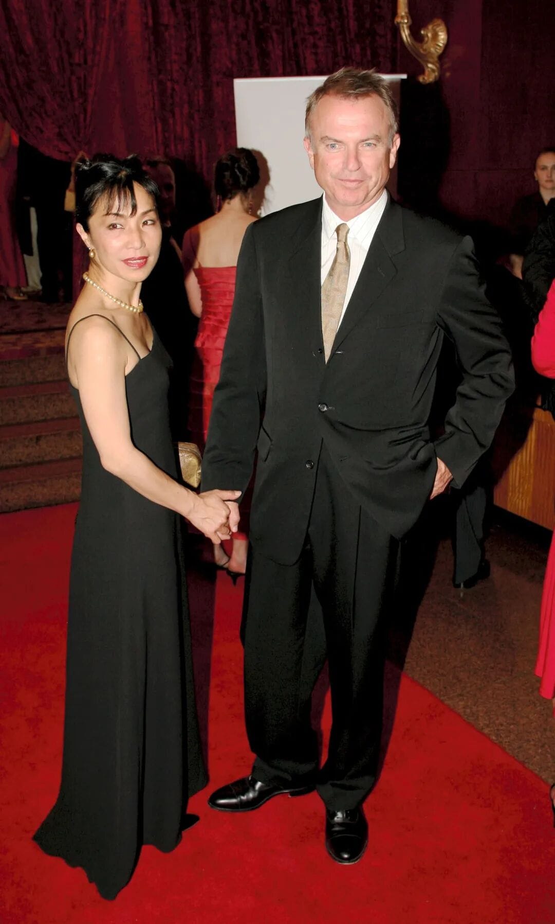 Sir Sam Neill with his former wife Noriko Watana in 2006. It is believed that Momoa's new home once belonged to Sir Sam. Photo / Getty Images