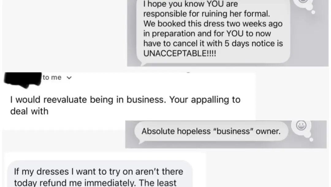 Elliman shared some of the “nicer messages” she's received recently on Instagram, to show what clothing rental businesses are dealing with.