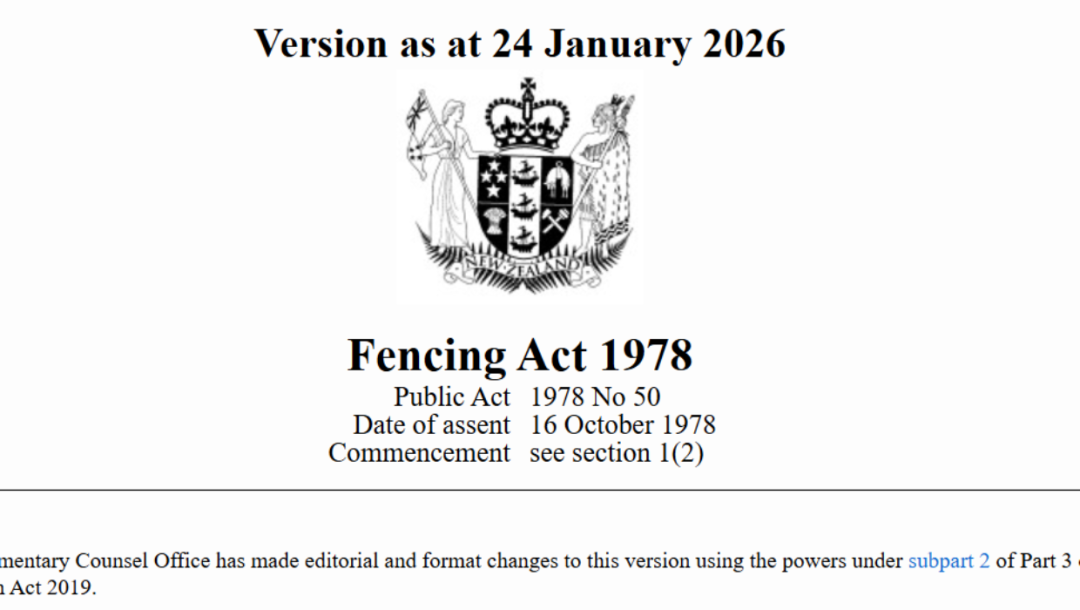 The Fencing Act 1978 is the primary legislation in New Zealand that governs the erection, maintenance, and repair of dividing fences between adjoining properties.