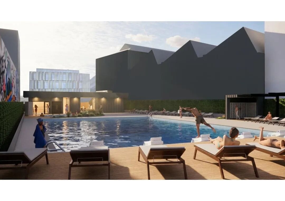 Plans for the new Les Mills Auckland City pool, which is to have six lanes. Photo / Les Mills Auckland City