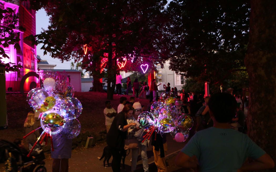 Franklin Road Christmas lights on 19 December 2023.