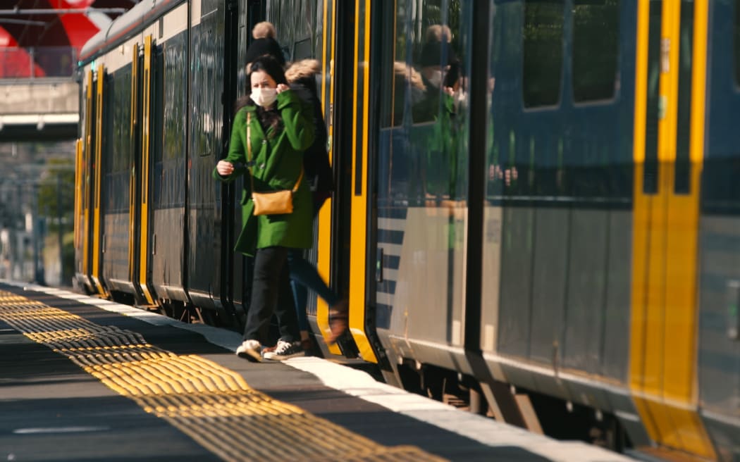 Auckland trains, station, on train, commute, commuters, platform, out of service, passengers, public transport