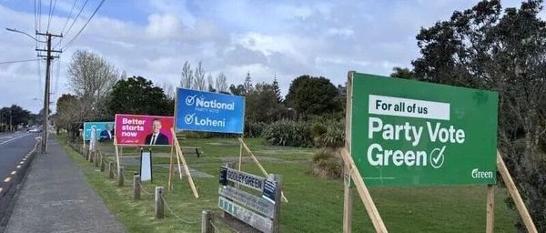 新西兰房主称政党未经同意在篱笆上安装竞选横幅