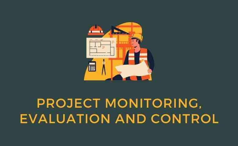 project monitoring and control diagram with lady in a hard hat