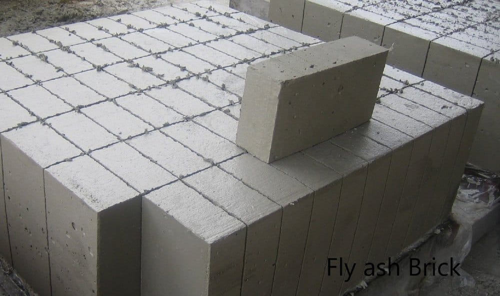example of fly ash bricks on a pallet