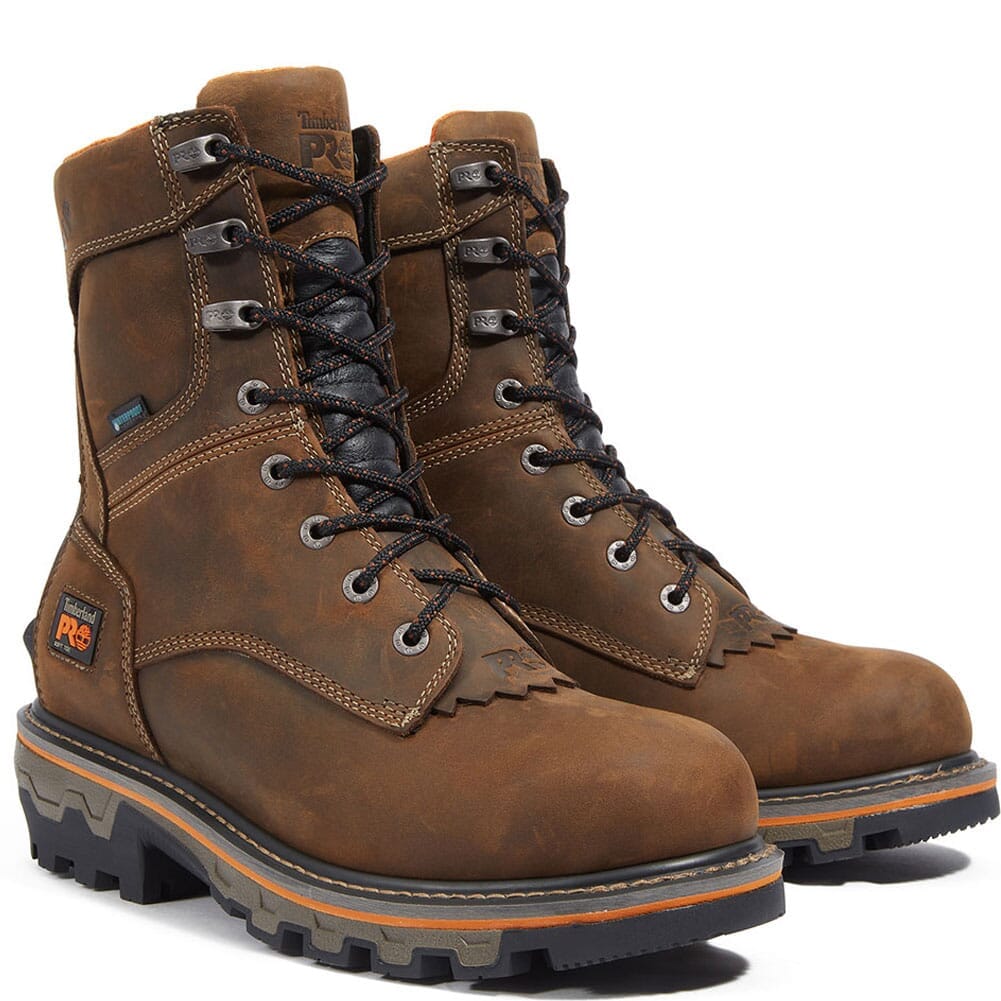 Brown 6" high Timberland Work Boots