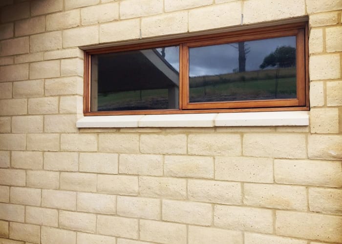 sandstone bricks in a house wall