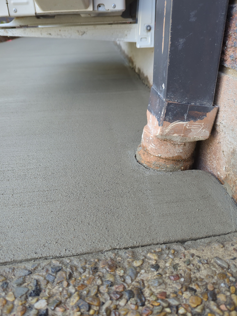 Concrete details around down pipe