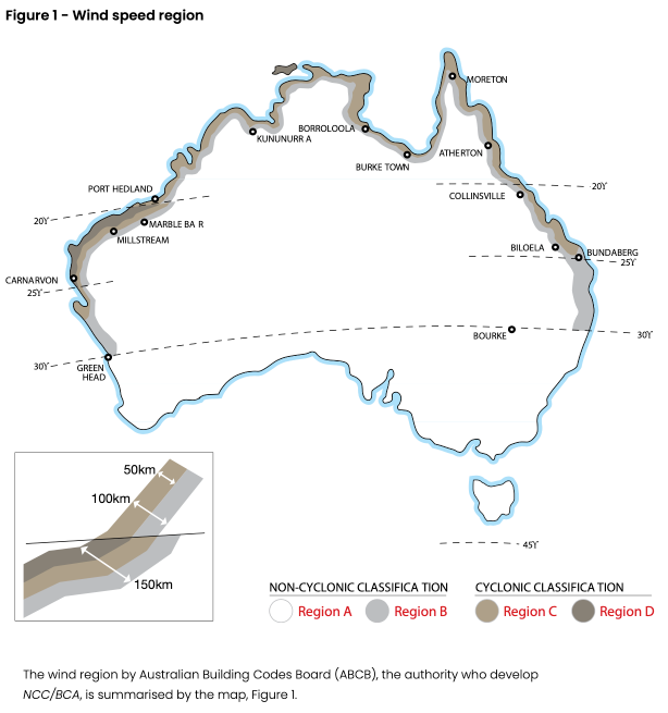 Wind speed region map