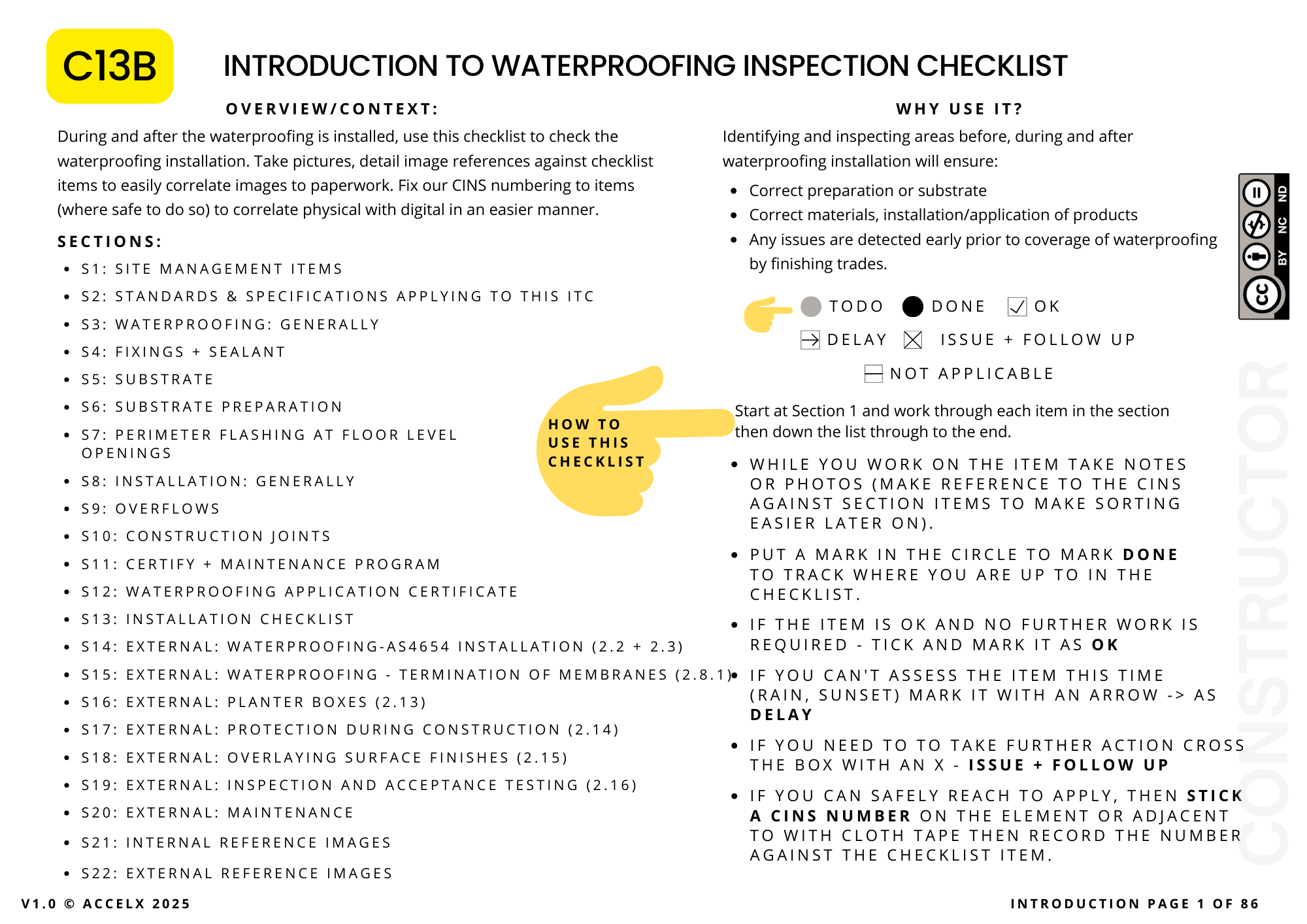C13A Waterproofing Design Checklist by Constructor