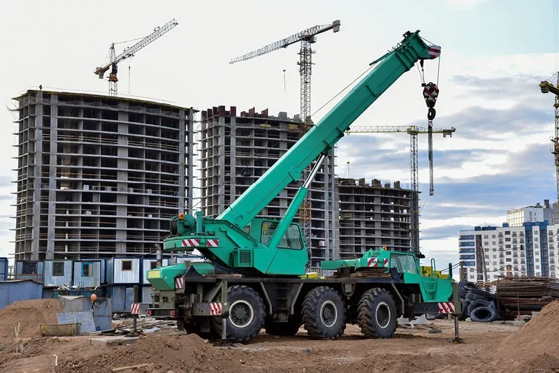 Blue Telescopic Boom Crane
