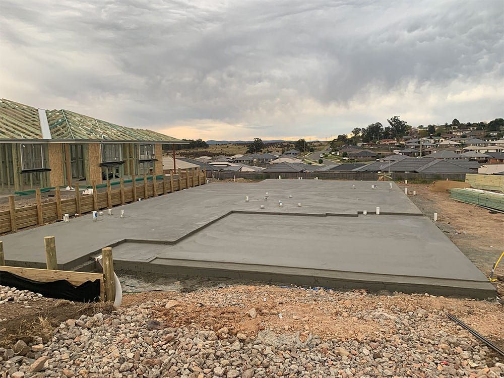 a concrete house slab - just poured