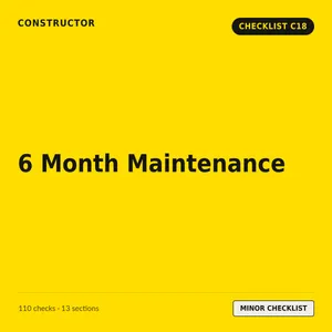 C18 - 6 Month Maintenance Checklist cover